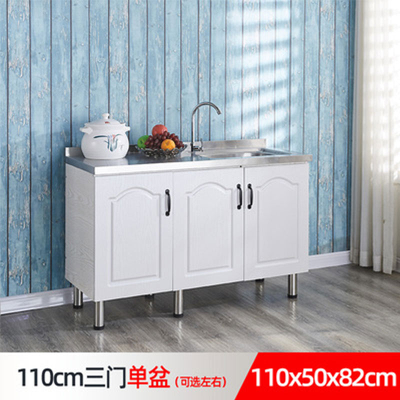 # N5 Simple Stainless Steel Cabinet Kitchen Cabinet Stove Cabinet Integrated Rental Kitchen Cabinet Home Storage Cabinet