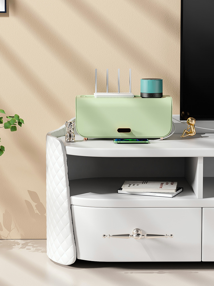 Light luxury plug board storage box power data cable organizing artifact charger desktop socket cable organizer with lid