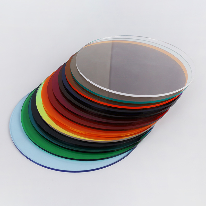Custom color translucent acrylic plate black and white red yellow blue green purple frosted plexiglass plate disc processing