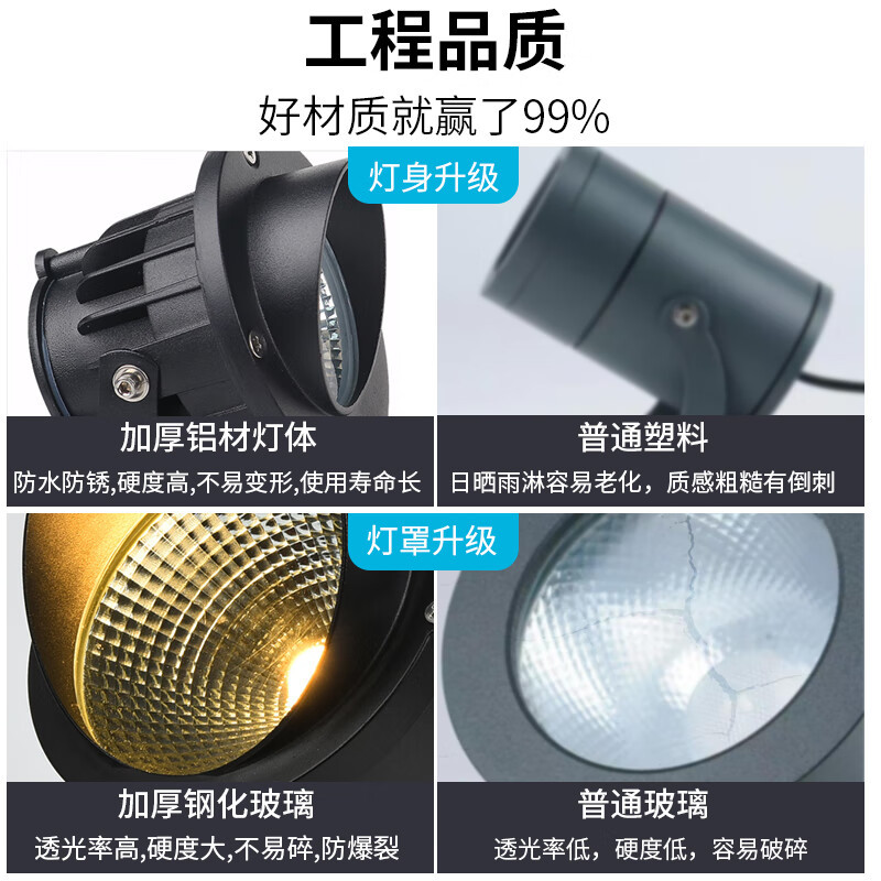 Outdoor 9-Watt Tree Lighting Led Outdoor Waterproof Spotlight 6W Garden Lighting Multi-Color Changing Ground-Mounted Floodlight Super Bright