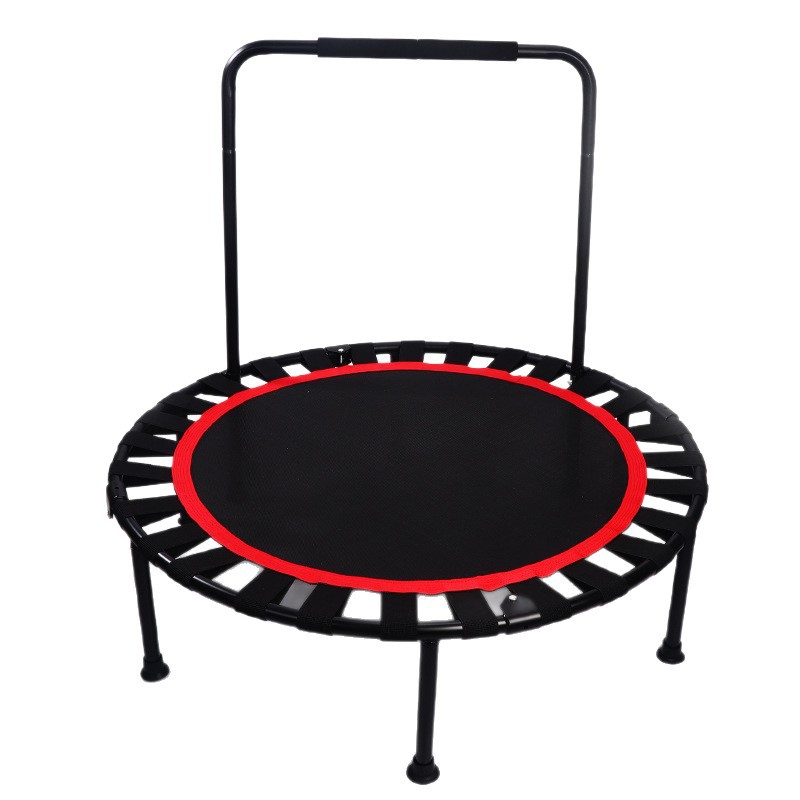 Sports Trampoline Cross-Border Children's Indoor Home Adult Folding Fitness Trampoline with Armrests Bungee Trampoline