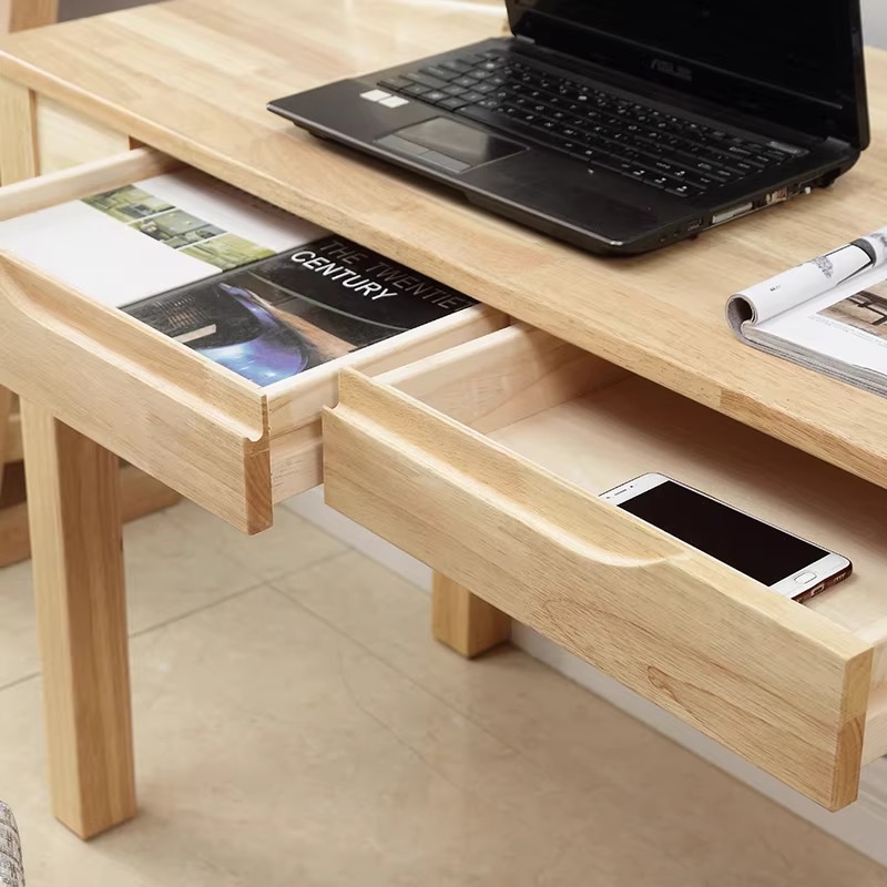 Solid Wood Chinese Style Desk Simple Modern Small Apartment Office White Writing Desk Home Laptop Table