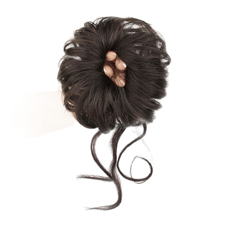 Ball Head Wig Hair Band Hair Accessories Artificial Hair Fluffy Hair Artifact Wig Flower Bud Side Low Bun Hair Circle
