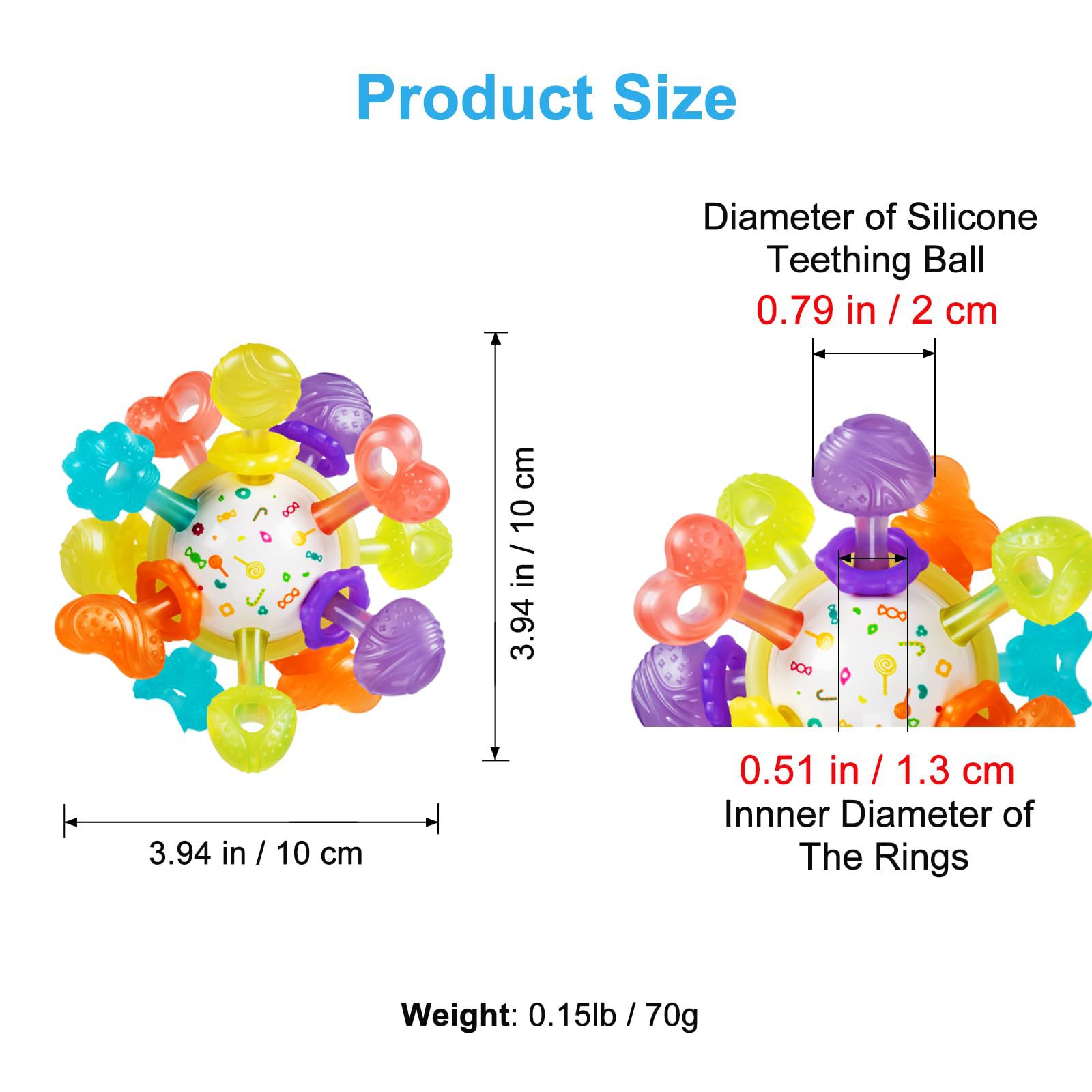 Cross-border Early Childhood Education Montessori Silicone Bite Grip Sensory Lala Fun Hand Grab Ball Toy