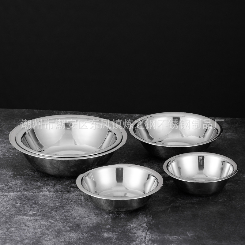 Stainless steel code bucket non-magnetic thickened Pet Bowl multi-purpose soup bowl Egg Bowl kitchen cooking basin factory direct sales