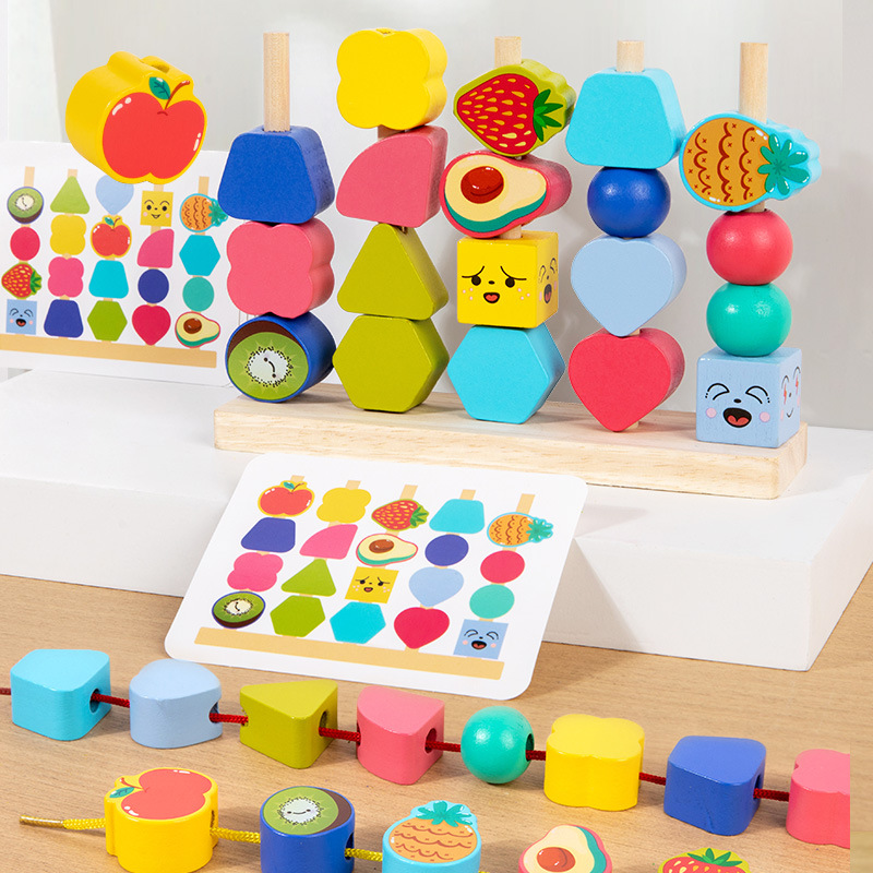 Montessori Bead Box Early Education Teaching Aids Kidsren's Educational Intelligence Five Sets of Columns Matching Color Recognition Concentration Training Toys