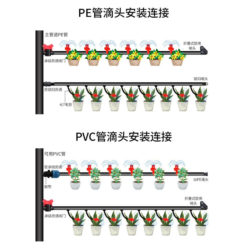 Refraction Micro-Sprinkler 90 180 360 Degree Fruit Tree Drip Irrigation Dripper Gardening Atomization Simple Spray Atomization Micro-Sprinkler