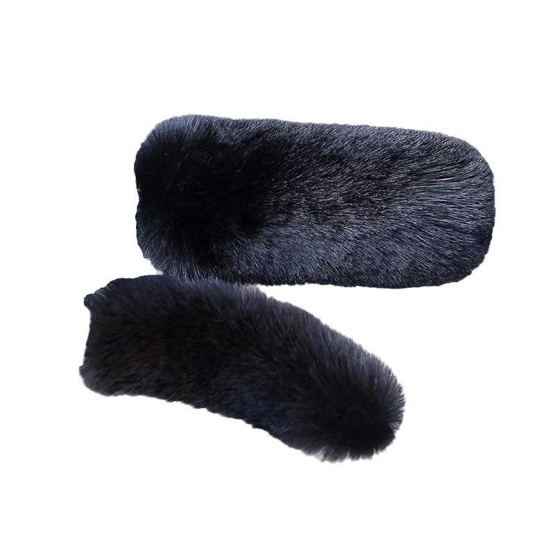 Winter warm cold-proof electric handlebar gloves rabbit fur fleece-lined thickened tricycle motorcycle battery car handlebar cover
