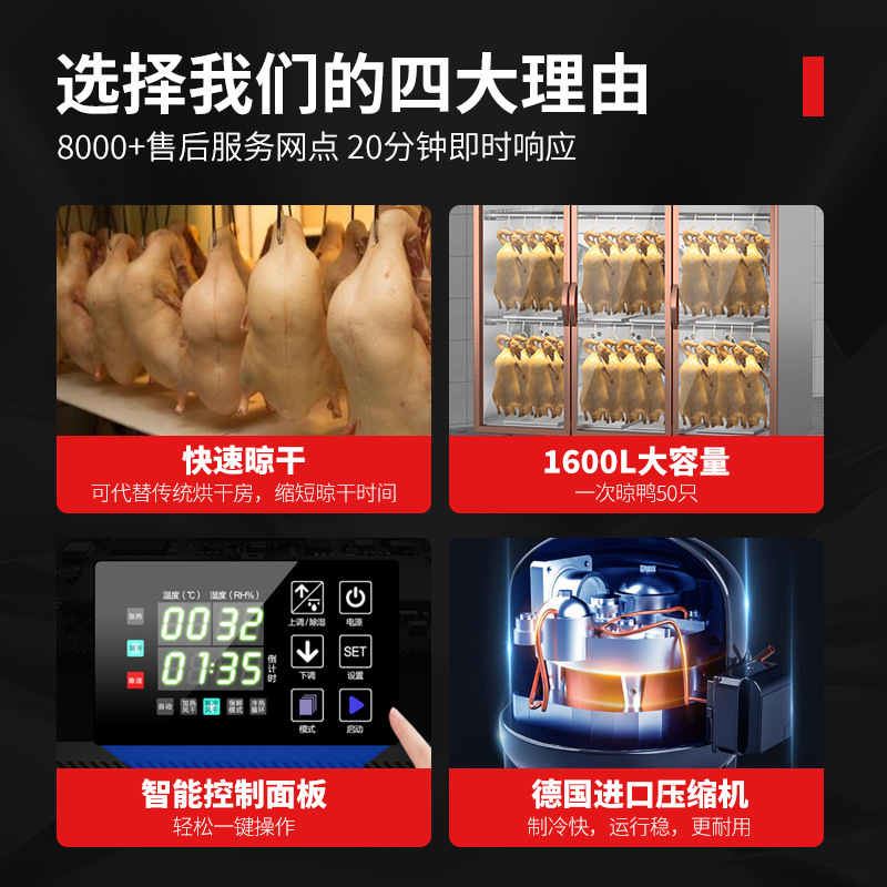 Chef Mai's Smart Duck Roasting Air-Drying Cabinet Commercial Drying Cabinet Blow Dryer for Roasted Goose and Roasted Meat Preservation Duck Embryo Drying Cabinet