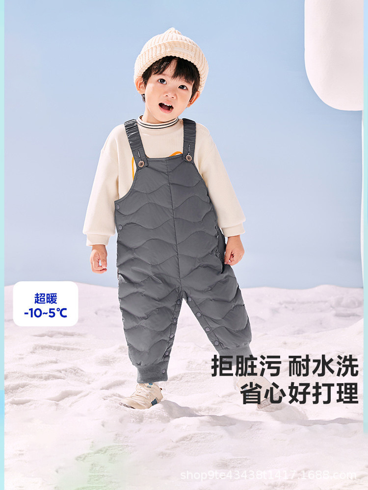 Детские уличные брюки [Три защиты], теплые зимние вещи, детские утепленные брюки, открывающийся шаг, утолщенные комбинезоны для детей