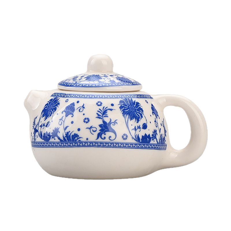 Blue and White Mini Teapot Can Be Raised and Played with Pocket Fingertip Pot Tea Pet Milk Tea Decoration Small Pot Kung Fu Tea Set Ornaments