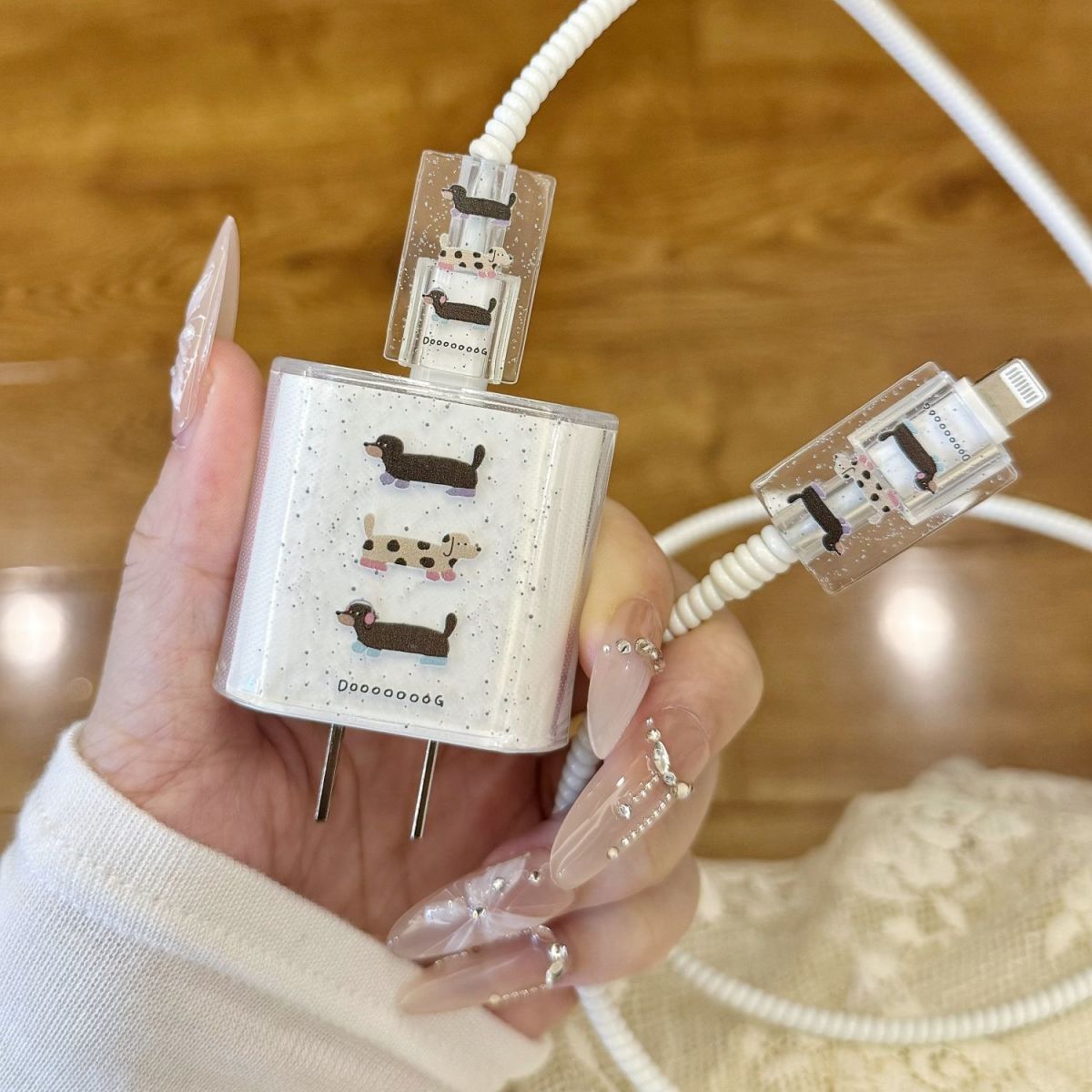 Foreign Trade Applicable Apple 15 Charger Protective Cover Charging Head Data Line Bite Protective Cover Anti-Break Cartoon