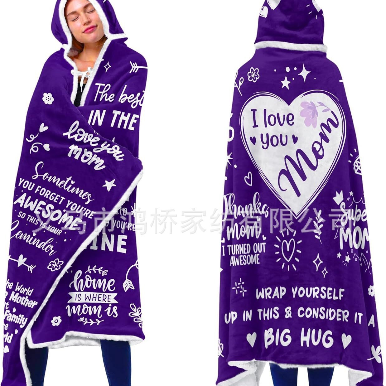 Прямые поставки с фабрики, шерповое одеяло с капюшоном, рождественский подарок для родственников