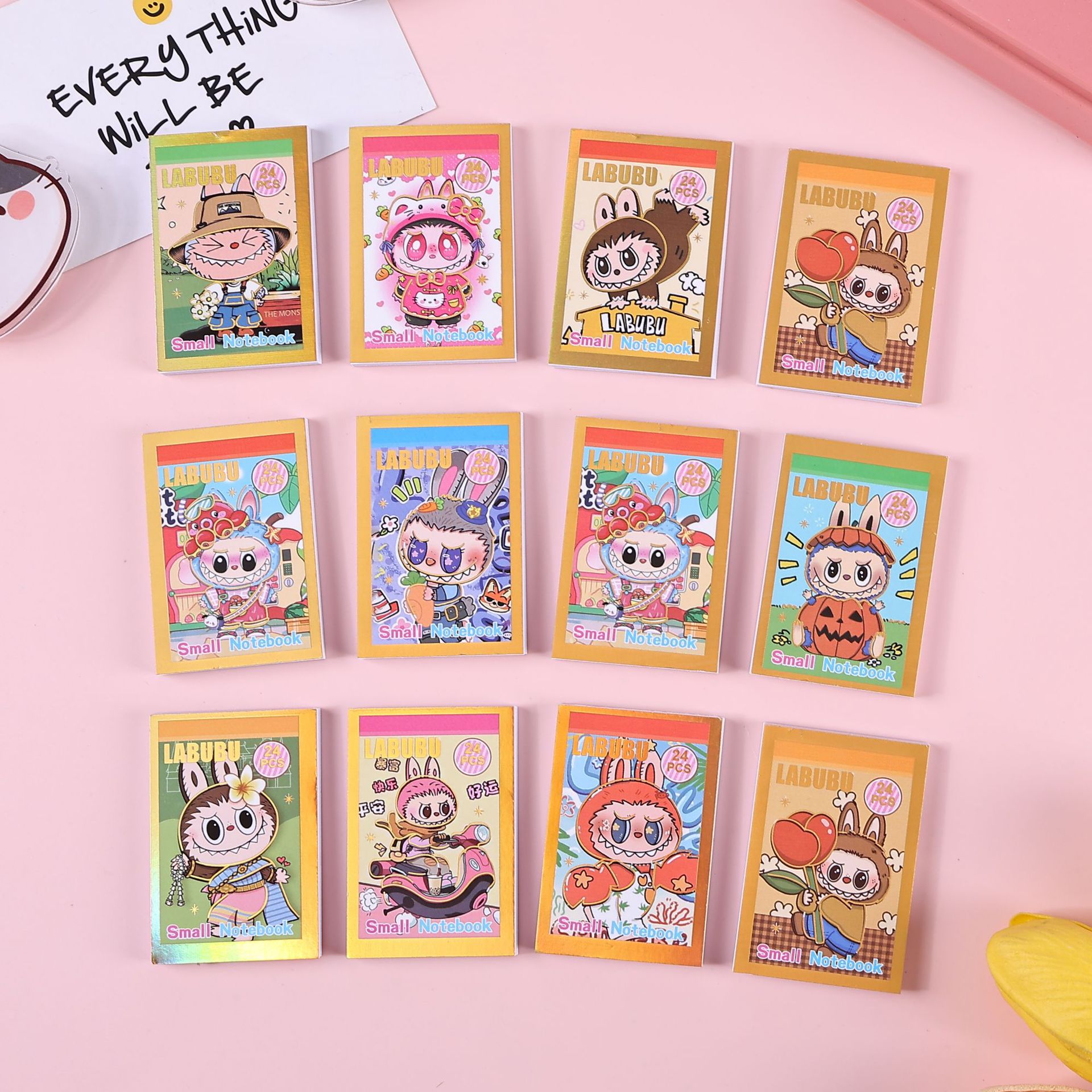 Cross-Border New Labubu Bean Book Creative High-Looking Cute Export Labubu Mini Sticker Hand Ledger Batch