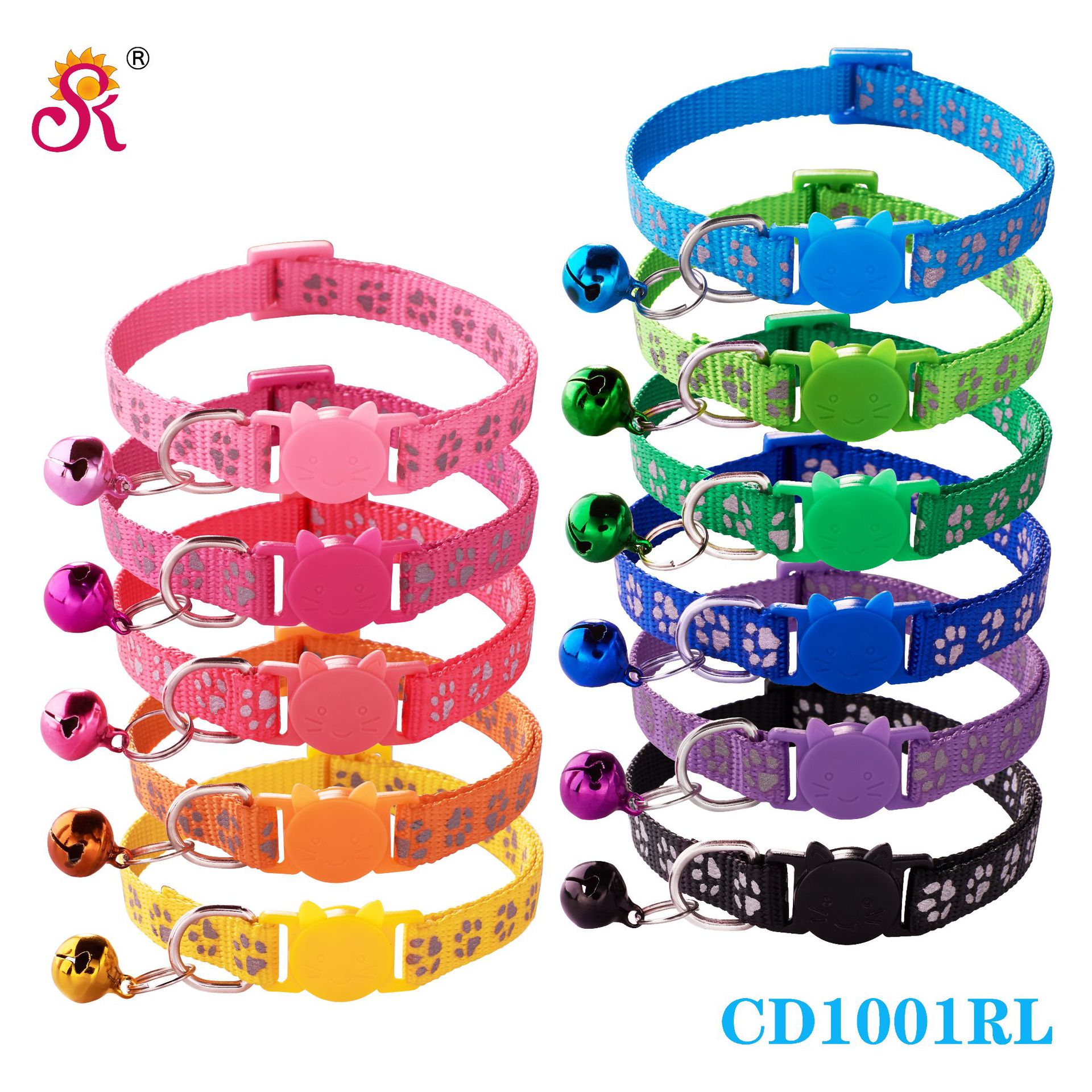 Ошейник с отражающим отпечатком для собак и кошек, оптовая продажа