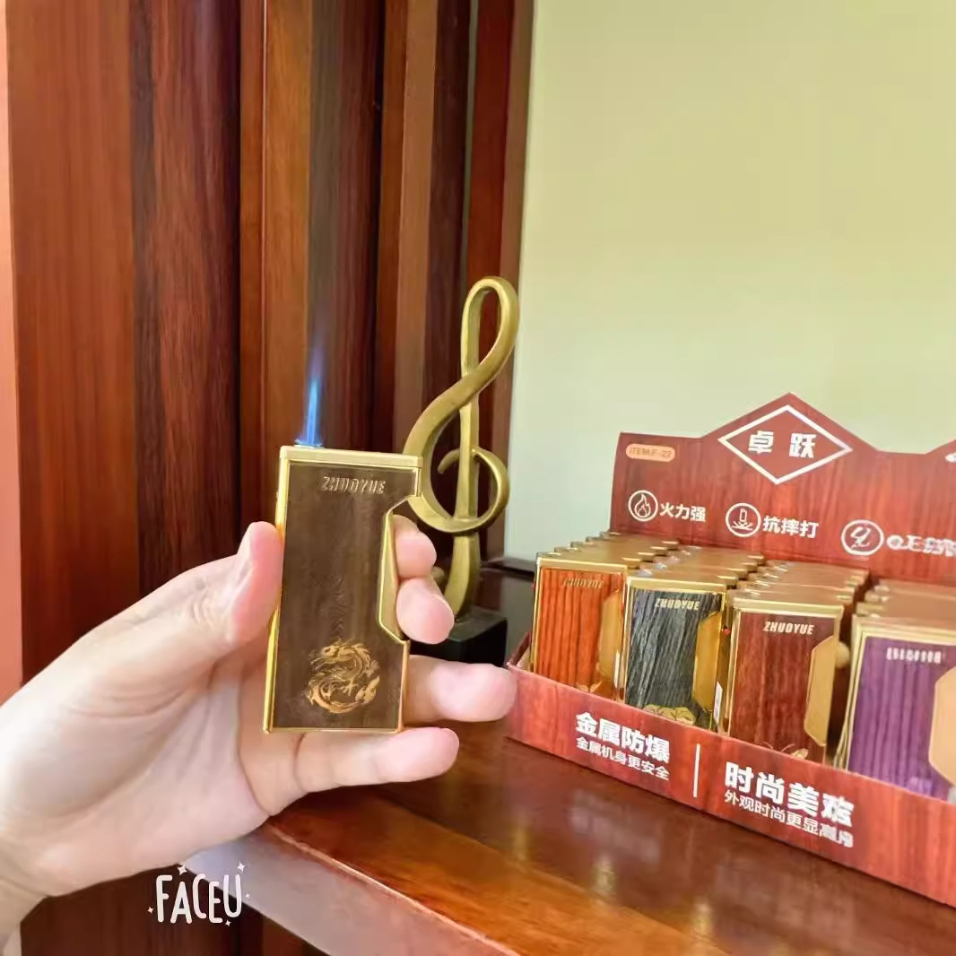 Creative generous side play Zhuo Yue F22 iron shell straight windproof lighter cigarette lighter business fashion gifts