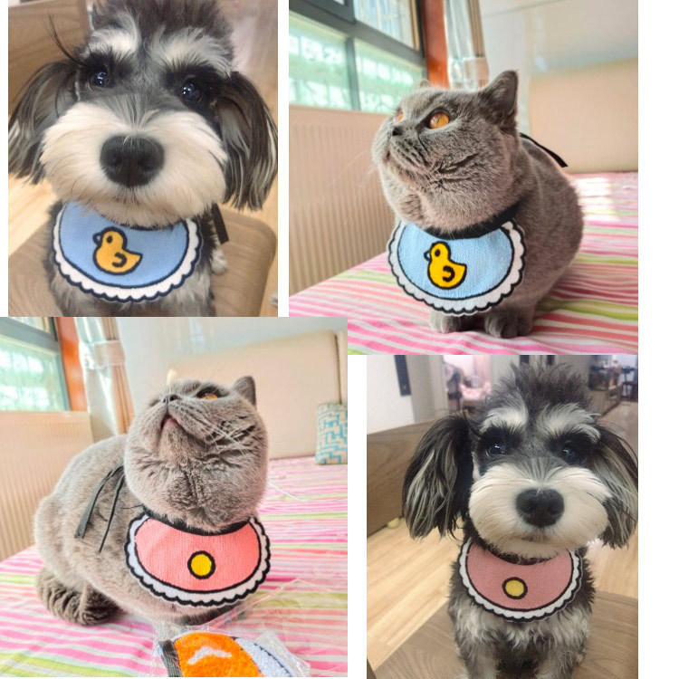 Korean Cute Pet Cat Saliva Towel Dog Christmas New Year Holiday Cat Scarf Clothes Garfield Cat and Dog Supplies