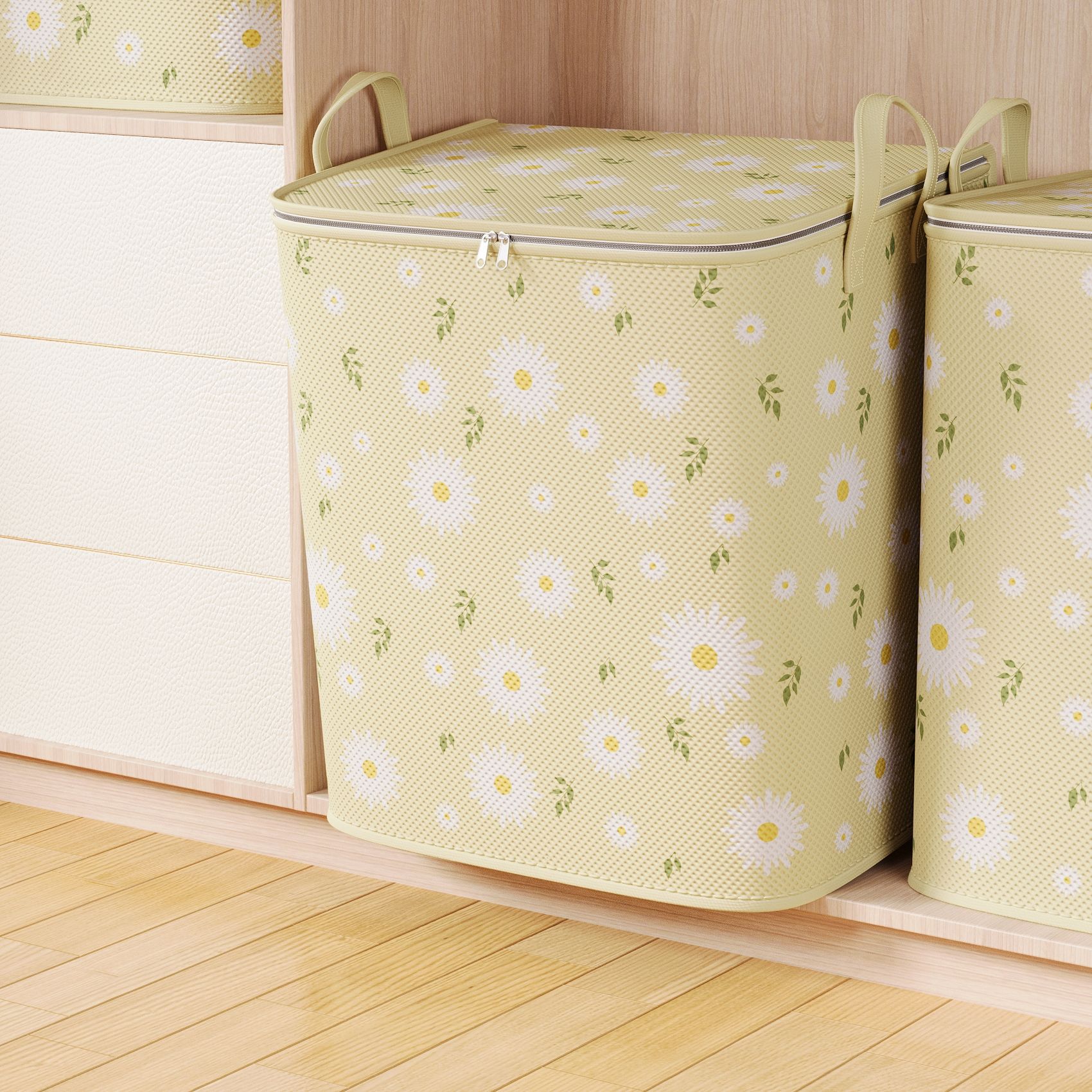Little Daisy Quilt Storage Box Moisture-Proof and Dust-Proof Storage Locker Seasonal Clothing Storage Organizer Storage Cabinet