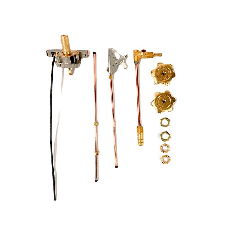 Commercial Fire Rack Stove Copper Two-Valve Body Ignition Device Copper Tube Single-Tube Fire Stove Ignition Assembly
