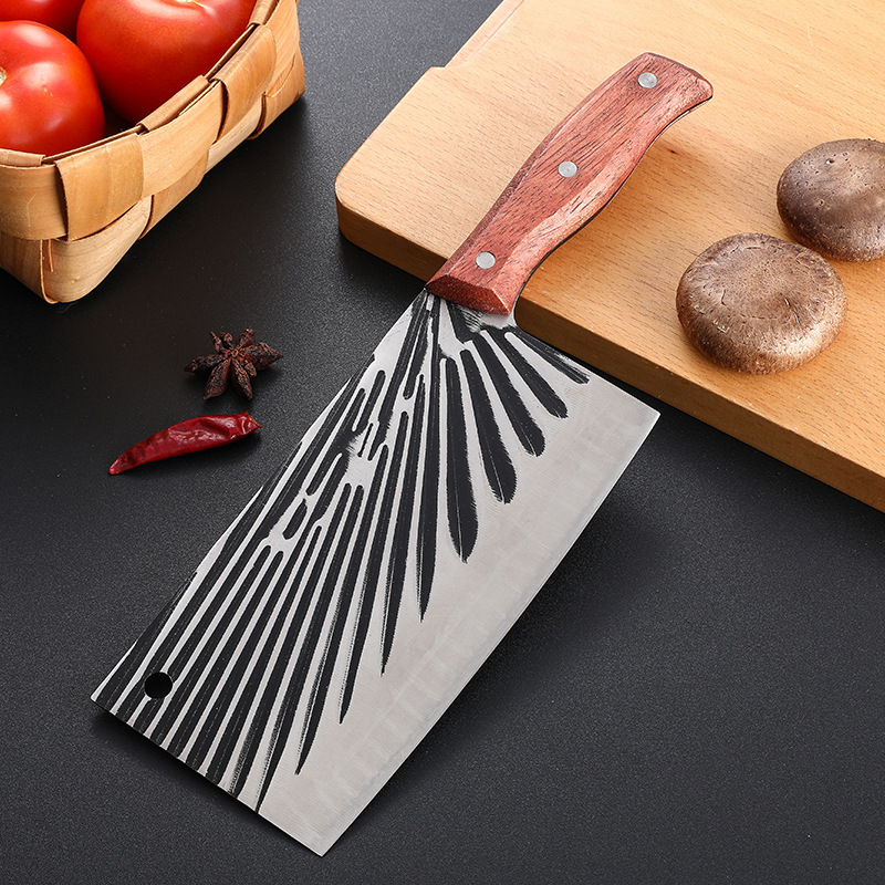 Yangjiang stainless steel sharp cutting knife bone knife stall running Jianghu kitchen knife household twill chef cutting knife tool