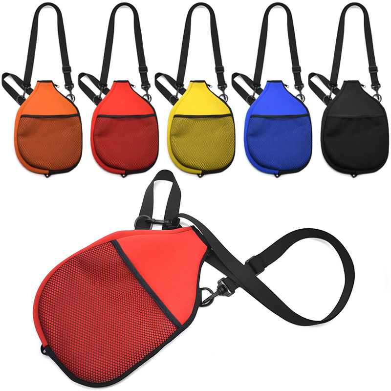 Waterproof Diving Material Racket Cover Tennis Table Tennis Racket Protective Cover Portable Pickleball Racket Bag with Mesh Bag Storage Pocket