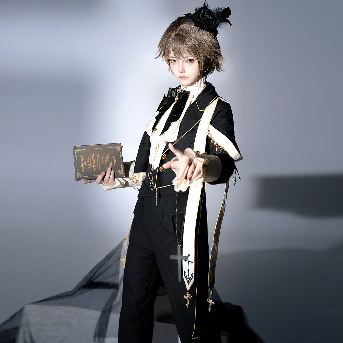 Bear Dou Sauce Original Prayer Lolita Female Lolita Coat Shirt Pants Daily Prince suit 7172