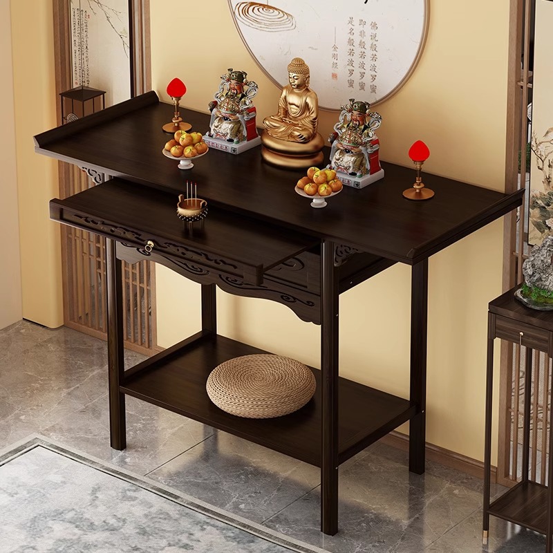 New Chinese-Style Altar Table with Doors and Drawers for Home Use, Buddhist Altar, Shrine, Rural Main Hall Incense Table