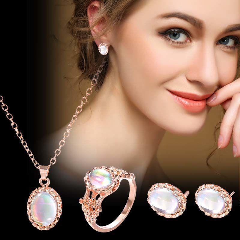 Jewelry Fashion Accessories New Necklace Earrings Ring Set New