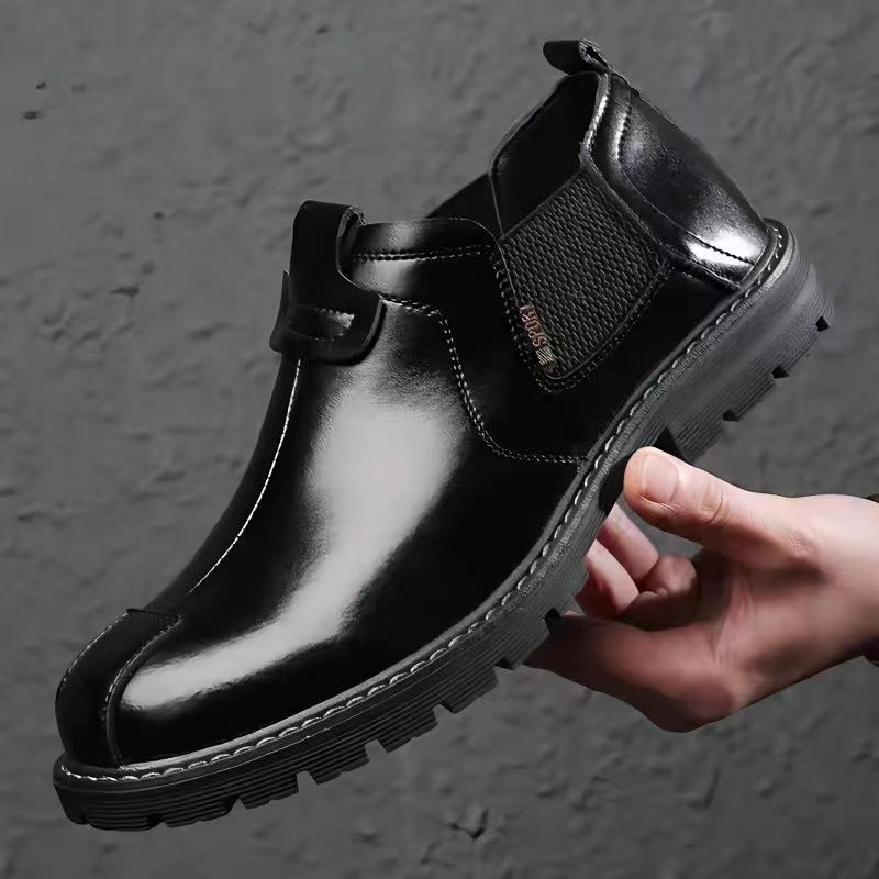 Leather shoes low-top men's shoes Spring and Autumn British style retro casual leather shoes trendy men's Martin boots leather boots tooling short boots men
