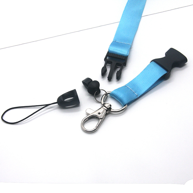 Factory wholesale color certificate lanyard color lanyard nylon webbing separation buckle mobile phone rope lanyard neck printing