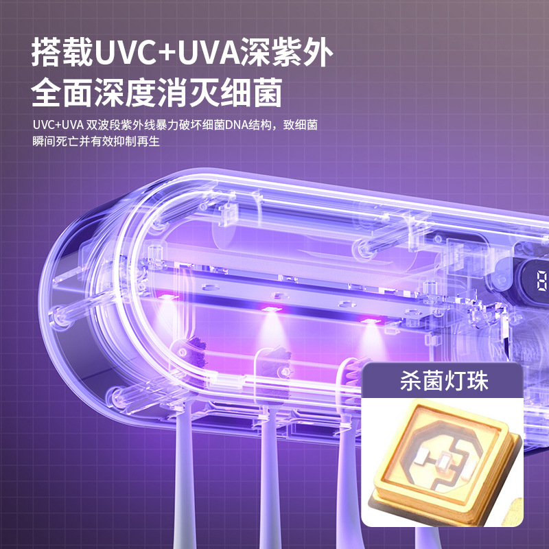 Intelligent Sterilizing Toothbrush Sterilizer, Ultraviolet Sterilizing Toothbrush Holder, Punch-Free Air Drying Dryer, Sterilization