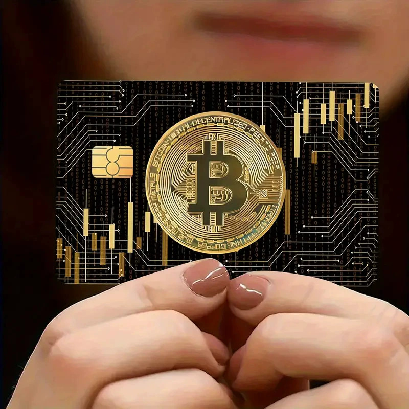 Amazon 2025 New Coin Gold Bitcoin Series Decorative Credit Card Skin Protection Sticker Card Sticker Creative