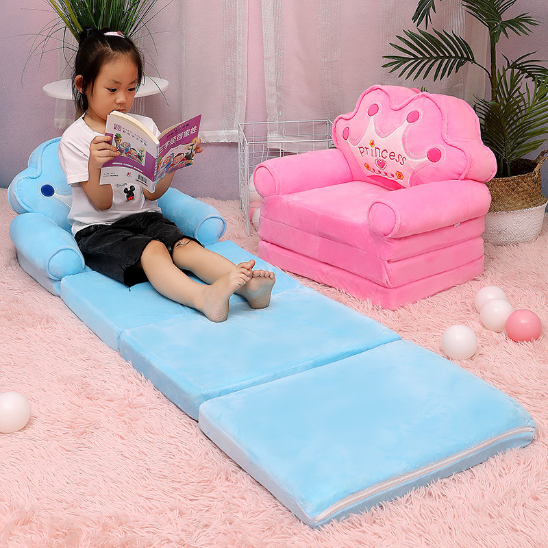 Children's folding small sofa cartoon cute kindergarten baby sitting lazy chair stool boys and girls princess nap bed