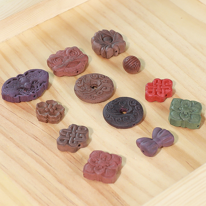 Traditional Handmade DIY Plum Blossom Peace Buckle with Beads for Car Hanging Ornaments, Natural Fragrance Materials Available for Wholesale