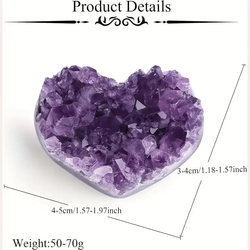 Cross-border natural amethyst love cluster box amethyst heart-shaped color crystal cluster block home decoration degaussing ornaments