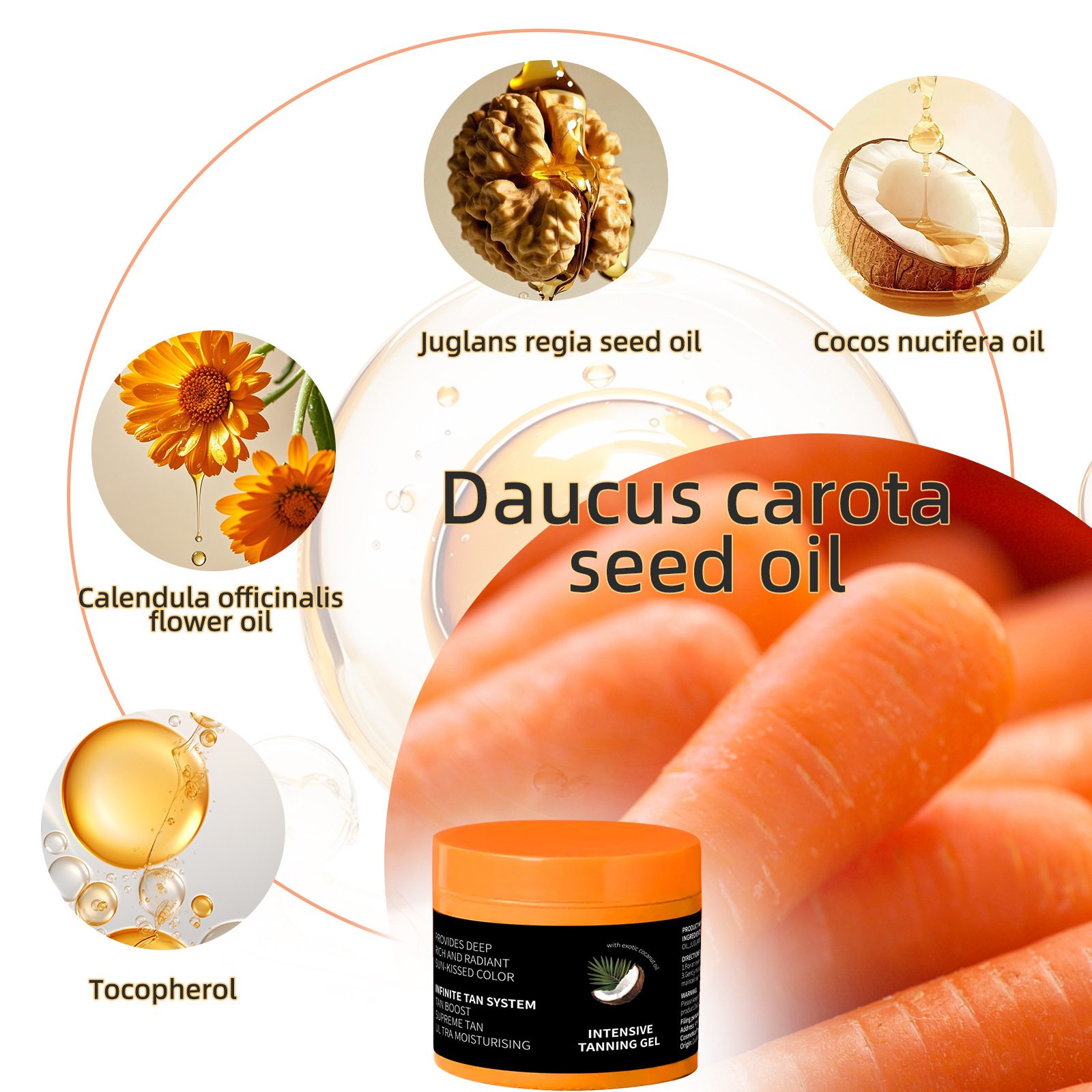 Популярный загар Гель для загара Помогает при солнечных ожогах Увлажняющий, восстанавливающий цвет кожи и затемняющий гель