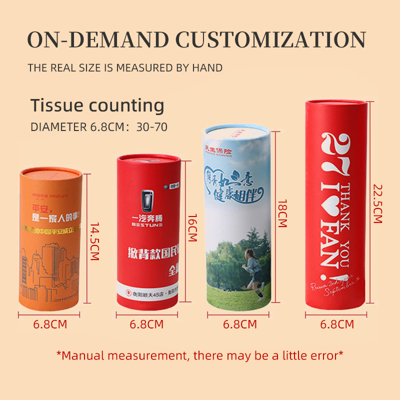 Cross-Border Cylindrical Car Tissue Box Customizable with Printable Logo Car Tissue Wholesale Source Manufacturer