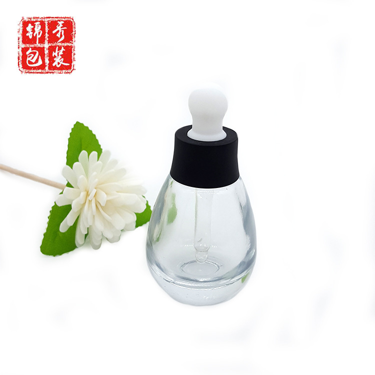 Jinxiu Packaging 30ml Small Light Bulb Essence Bottle Original Liquid Dropper Bottle Essential Oil Bottle Glass Cosmetic Bottle