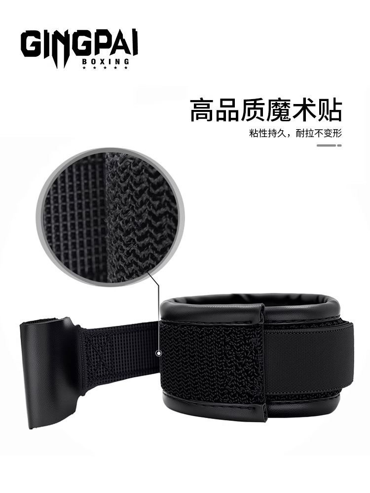 Lace-Up Boxing Glove with Velcro Wrist Strap for One-Handed Wear, Fixed Wrap, Reinforced