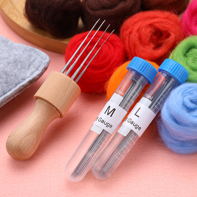 Cross-border wool felt poking tool kit felt pad wool needle tool suit diy wool material bag