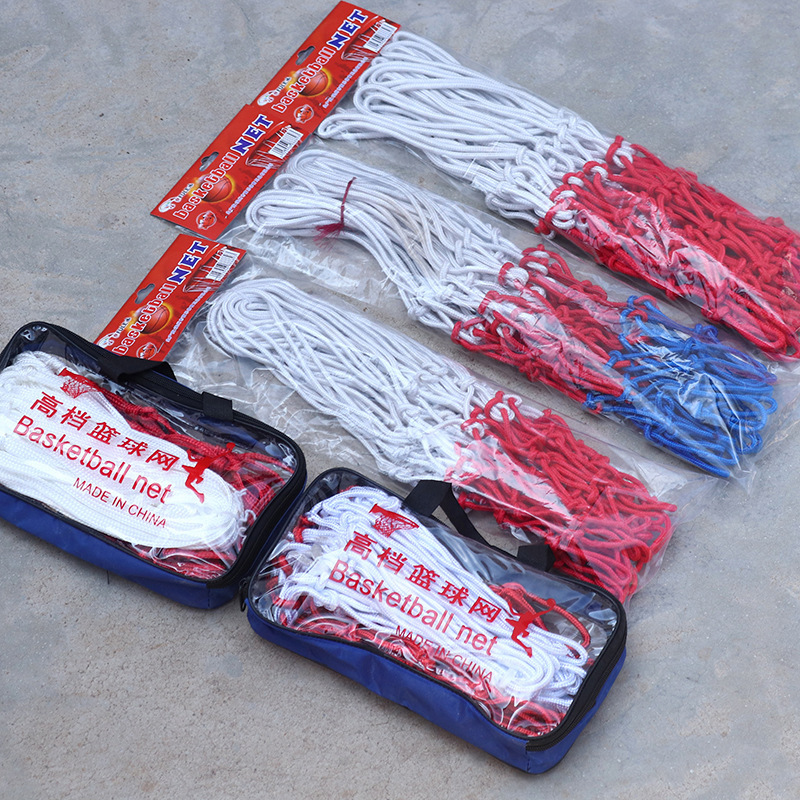 Outdoor Basketball Net Red White and Blue Basketball Net Basketball Rack Net Durable Game Net Bold Weight Standard Basketball Net