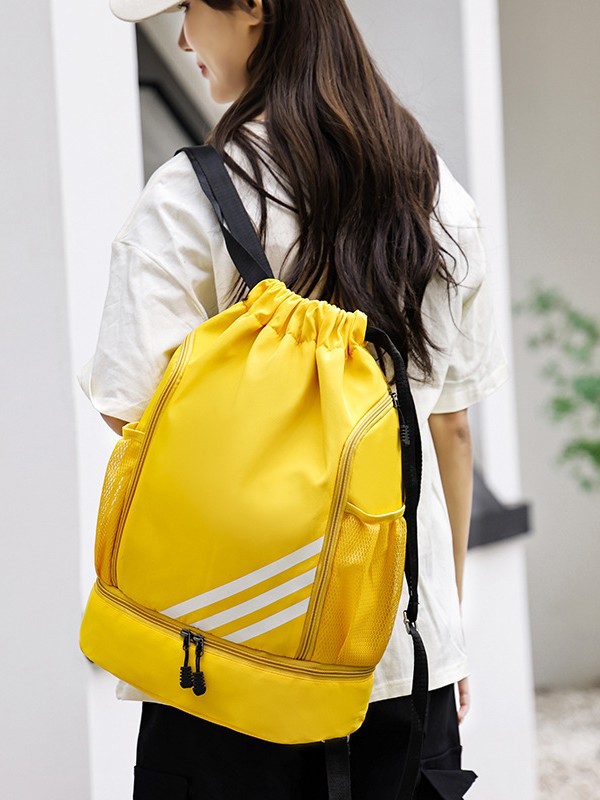 2025 New Popular Style Drawstring Backpack Large Capacity Lightweight Dry and Wet Separation Swimming Travel Basketball Bag