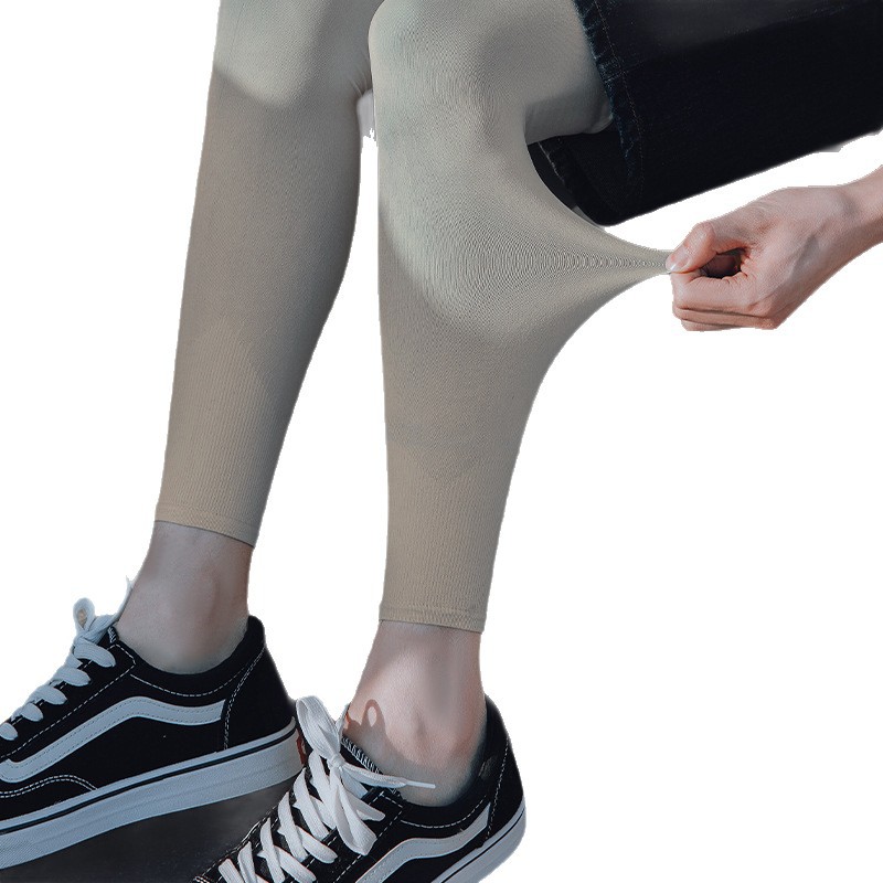 Skin Color Invisible Sunscreen Leg Covers, Ice Silk Cool Feeling Military Training Artifact, Anti-Uv Calf Socks, Light and Breathable Leg Protection