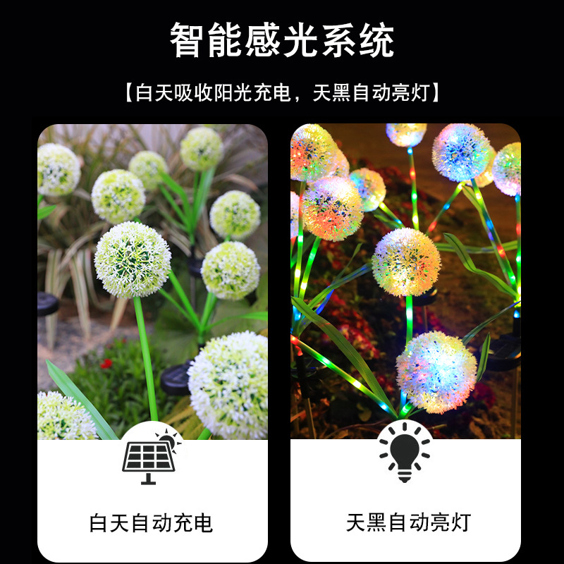 Outdoor Courtyard Lawn Lamp Garden Decoration Ground Atmosphere Lamp Waterproof Led Landscape Lamp Solar Dandelion Lamp