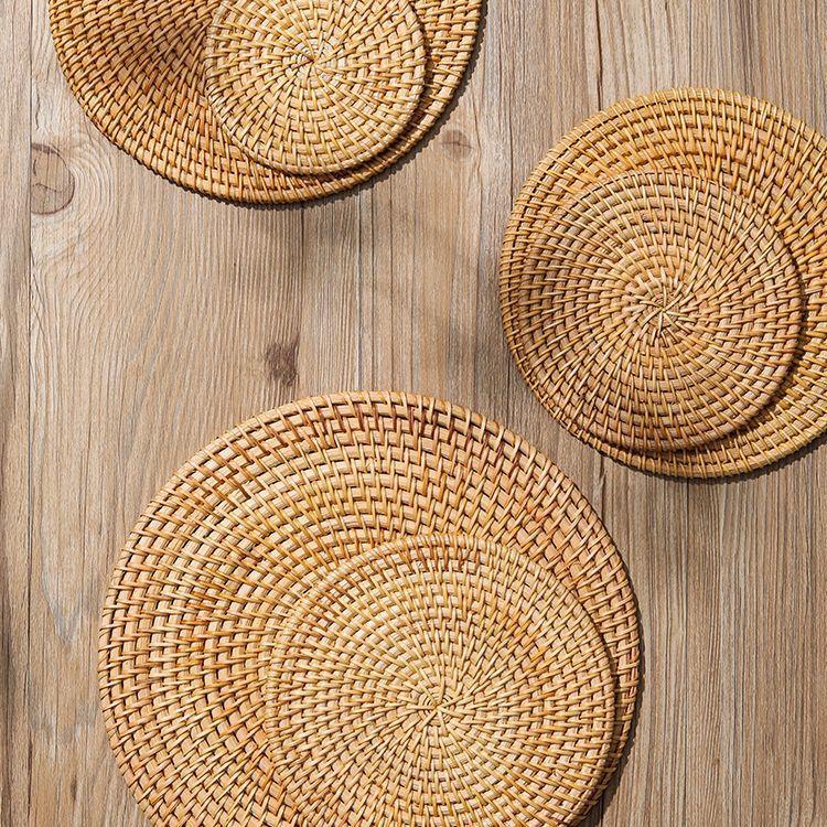 Rattan Insulation Mat, Household Anti-Scalding Pot Mat, Bowl Mat, High Temperature Resistant Dining Table Mat, Heat-Resistant Plate, Home Daily Use
