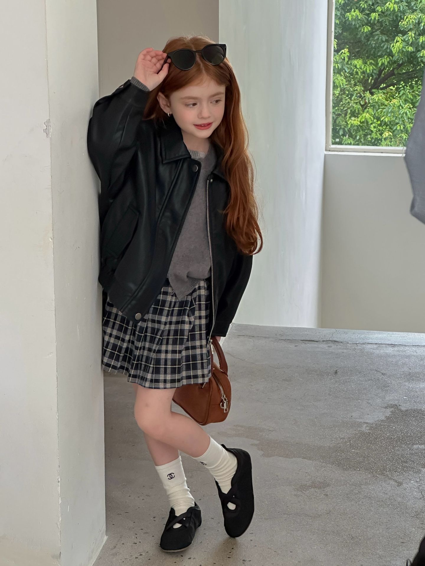 Girls' Outwears Autumn Style 2025 New Style Kidsren's Autumn Leather Clothes Fashionable Kidsren's Casual Leather Jacket Tops