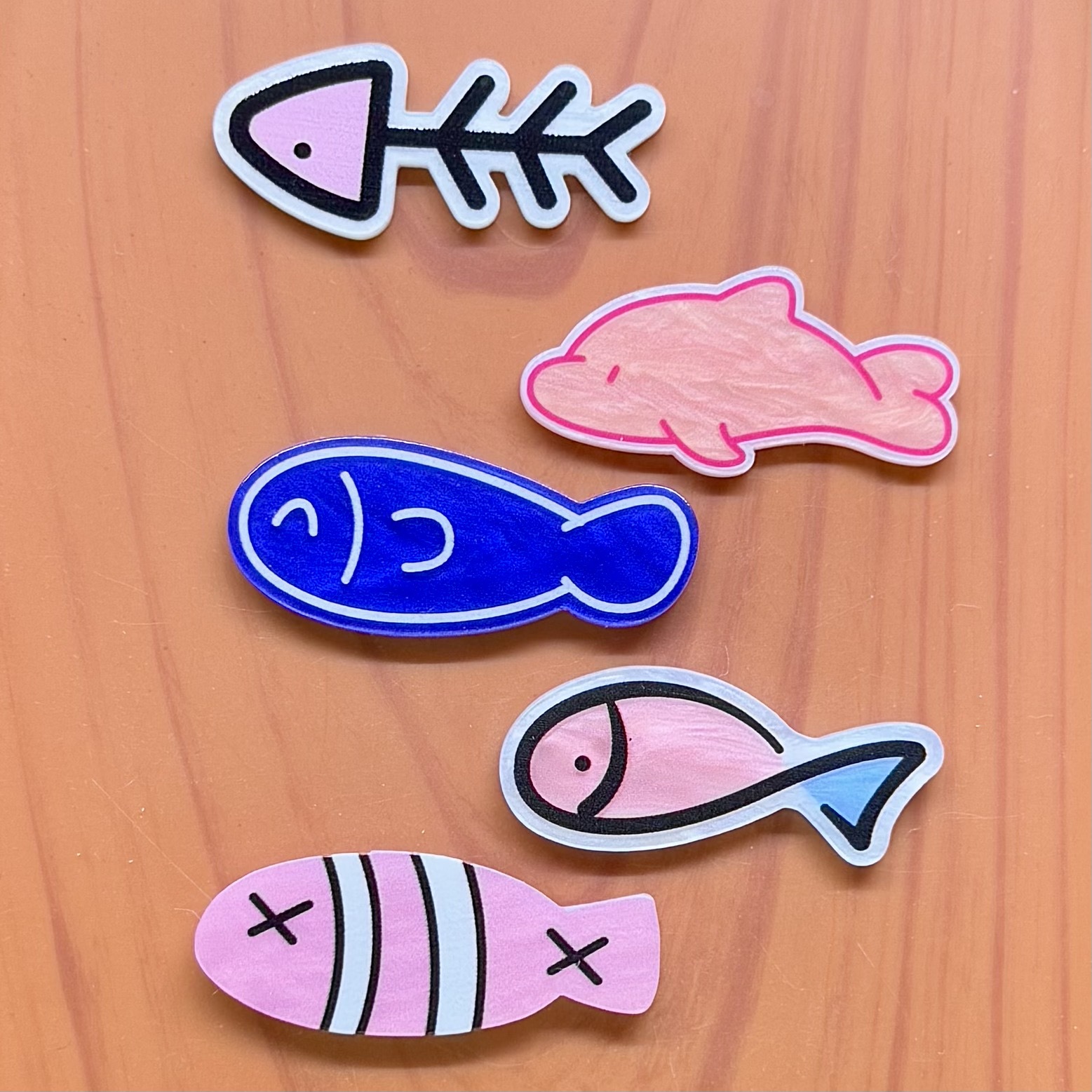 Acrylic New Cartoon Cute Super Cute Water Fish DIY Hairpin Brooch Badge Refrigerator Sticker Accessories Small Accessories