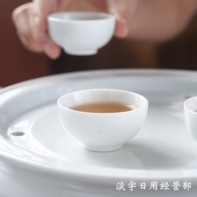 White Porcelain Tea Cup; Kung Fu Tea Set Tea Cup Pure White Ceramic Small Household Tea Cup Small Cup Drinking Tea Small Water Cup