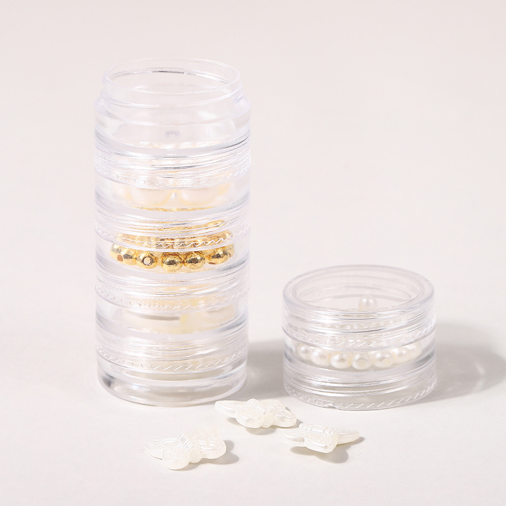 Six Lid Cosmetics Trial Sub-packaging Storage Box Transparent Multi-layer Sub-packaging Box Travel Convenient Storage Bottle