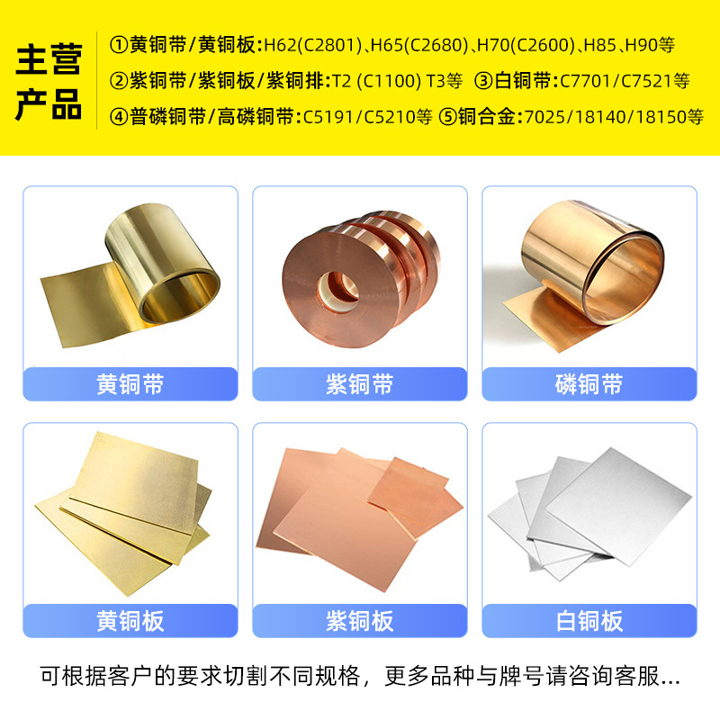 Source Factory Supplies High Purity T2 Copper Strip Conductive Slitting Copper Plate Copper Coil Laser Cutting and Processing Manufacturer